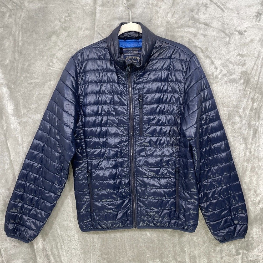 J Crew Jacket Mens XS Navy Primaloft Puffer Full Zip Packable Lightweight Quilte